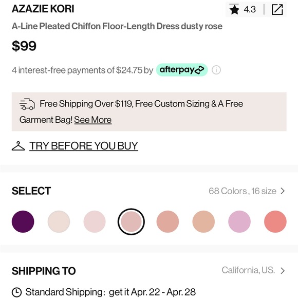 Azazie Kori Bridesmaid Dress in Dusty Rose - Picture 8 of 10